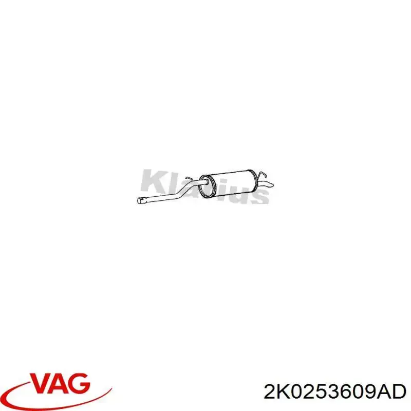 Выхлоп задний VAG 2K0253609AD цена, от 44.34 USD