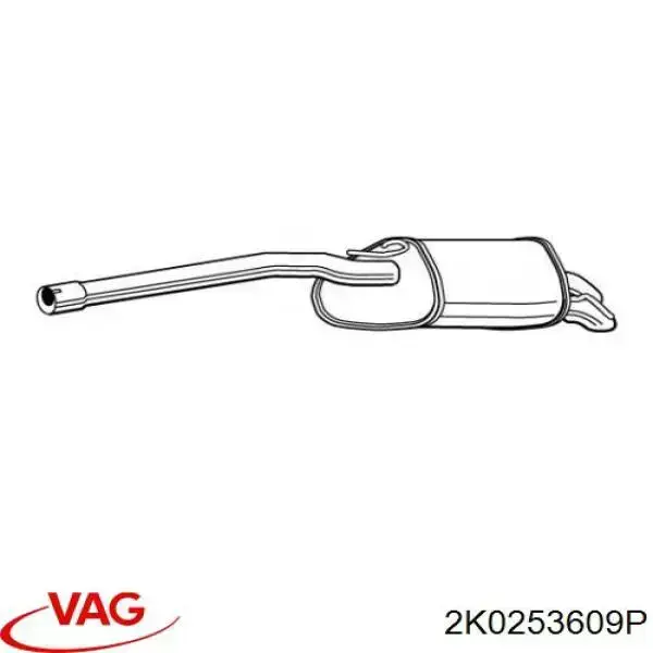 Выхлоп задний VAG 2K0253609P цена, от 84.84 USD