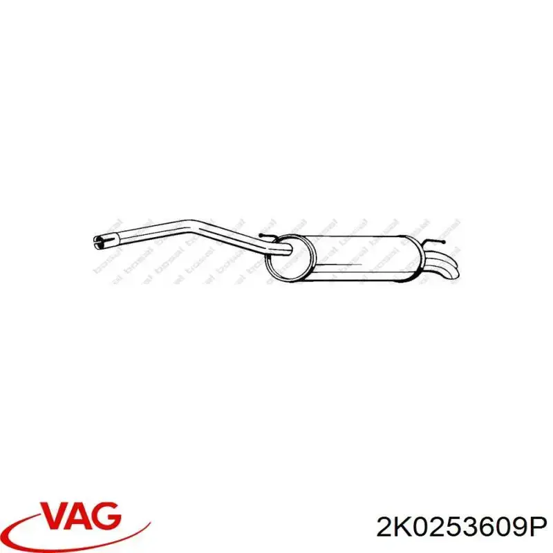 Купить 2K0253609P VAG Глушитель задний