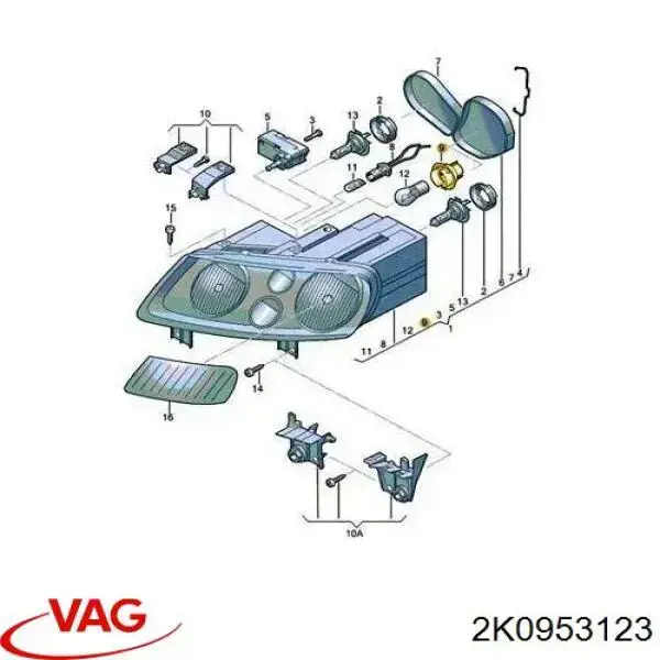 Цоколь лампы в фару VAG 2K0953123 цена, от 19.75 USD