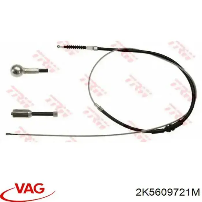 Cable de freno de mano trasero derecho/izquierdo 2K5609721M VAG