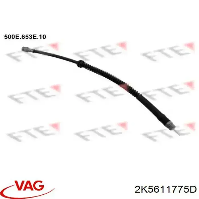 Tubo flexible de frenos trasero 2K5611775D VAG