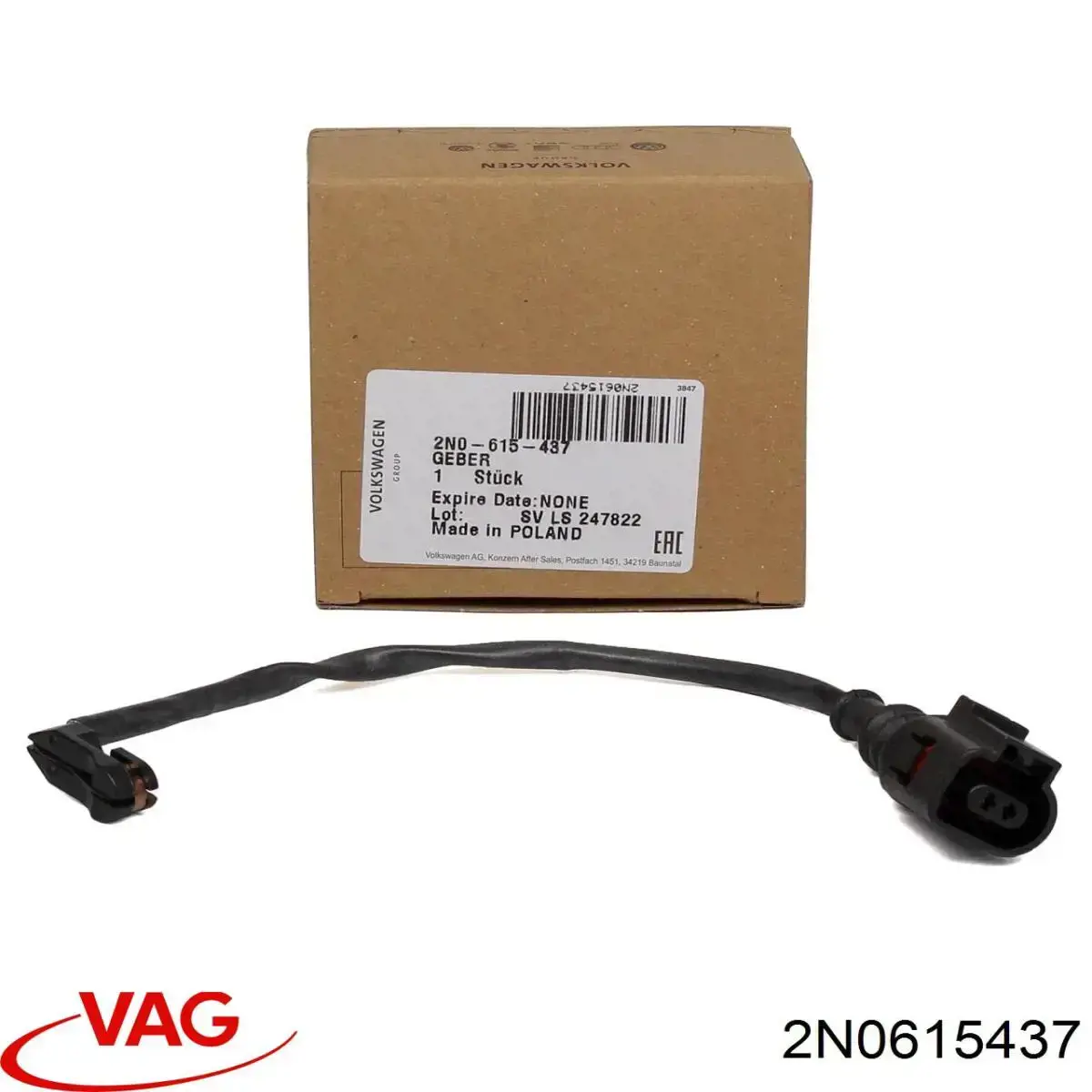 2N0615437 VAG sensor dianteiro de desgaste das sapatas do freio
