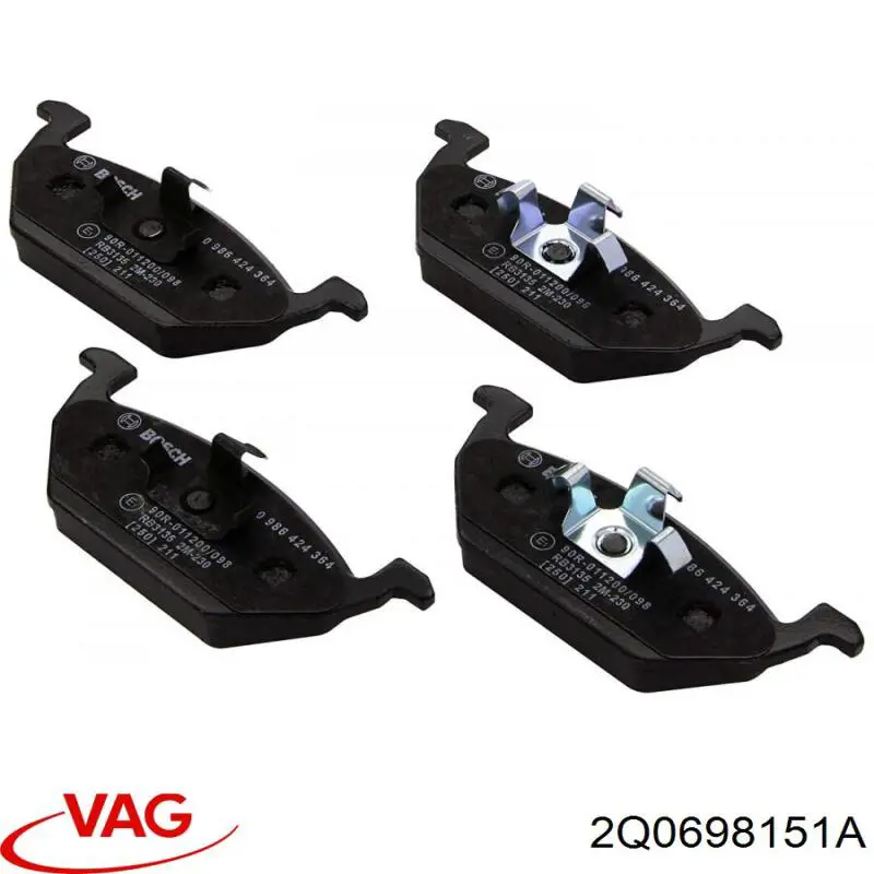 2Q0698151A VAG Колодки передние