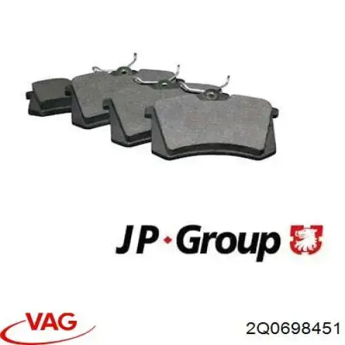 Купить 2Q0698451 VAG Колодки тормозные задние, дисковые