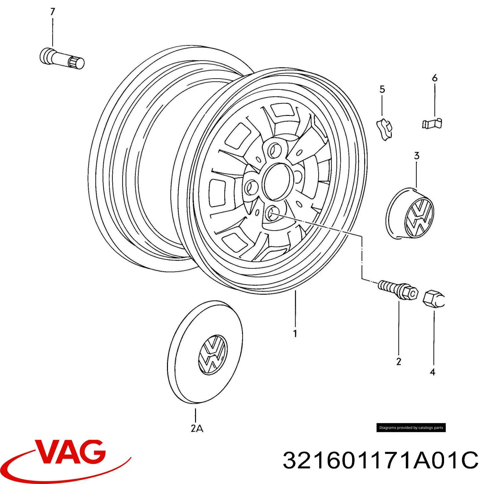 Купить 321601171A01C VAG Колпаки