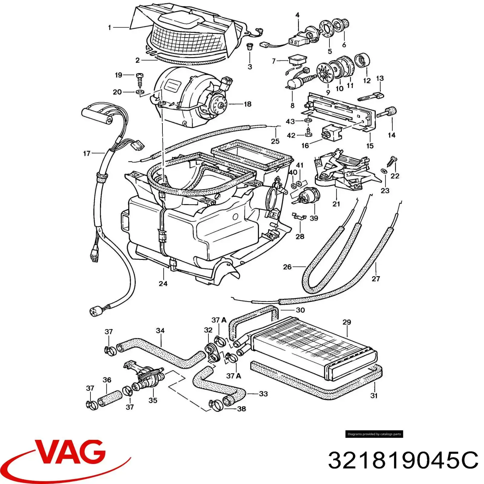 321819045C VAG Механизм управления кондиционером