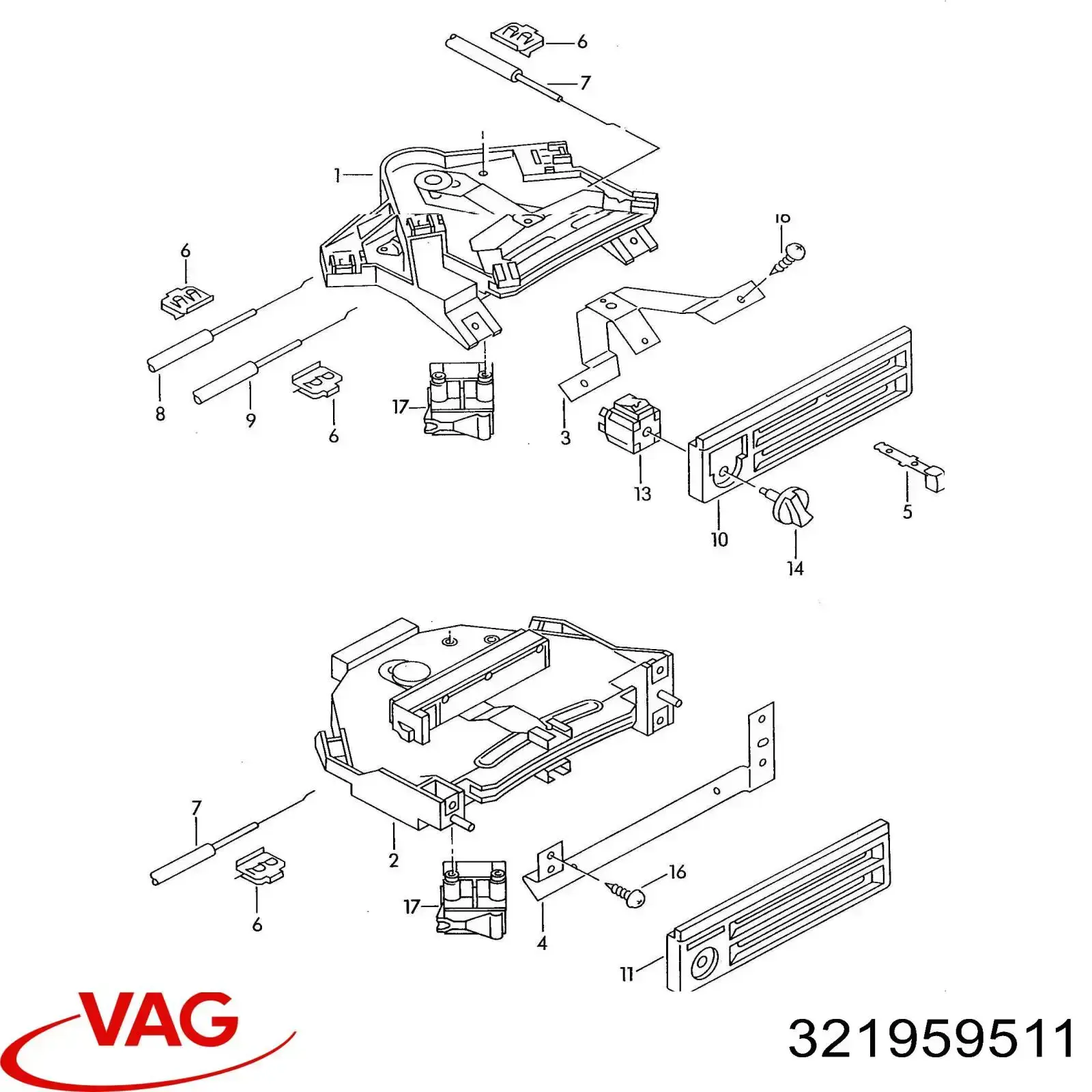 Блок управления кондиционером 321959511 VAG