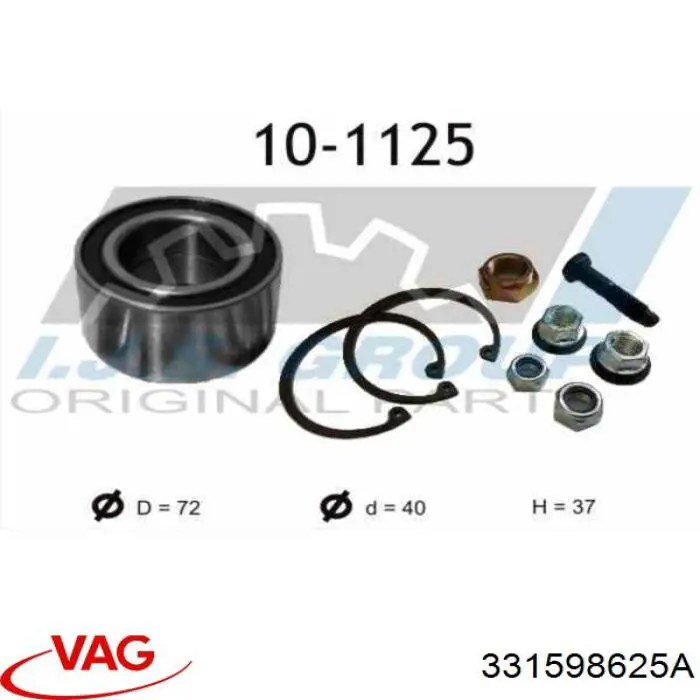 Купить 331598625A VAG Подшипник задней ступицы