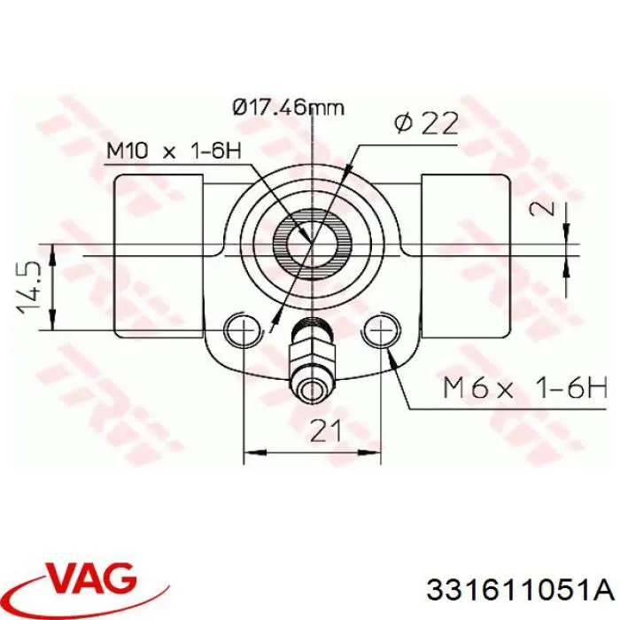 Цилиндр тормозной колесный 331611051A VAG