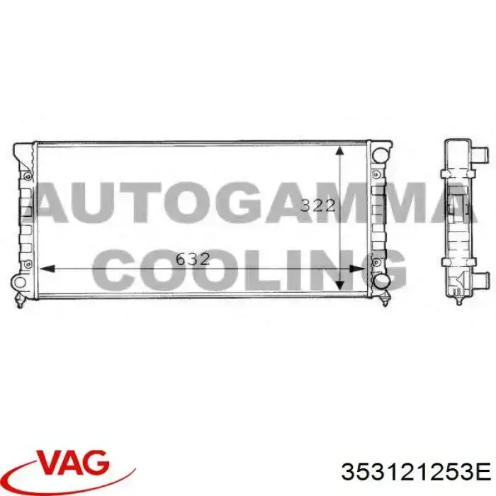 Купить 353121253E VAG Радиатор водяной
