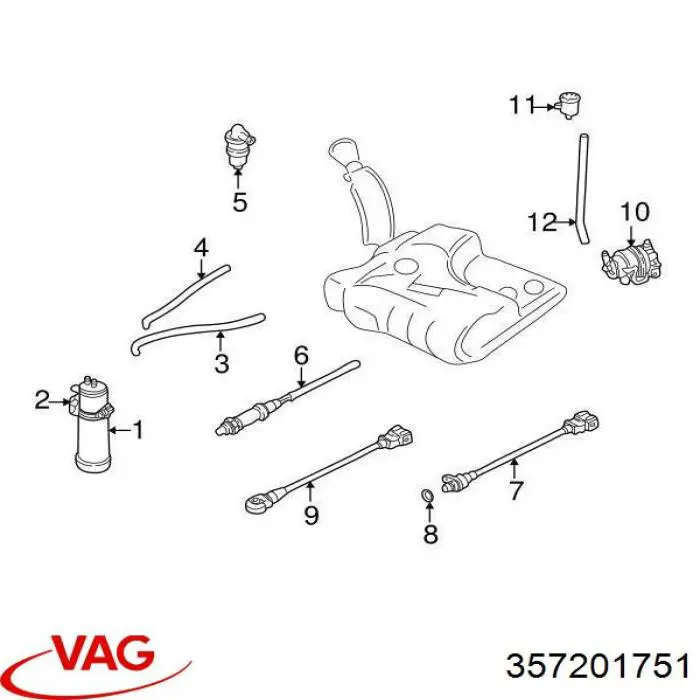 Купить 357201751 VAG Клапан вентиляции бензобака