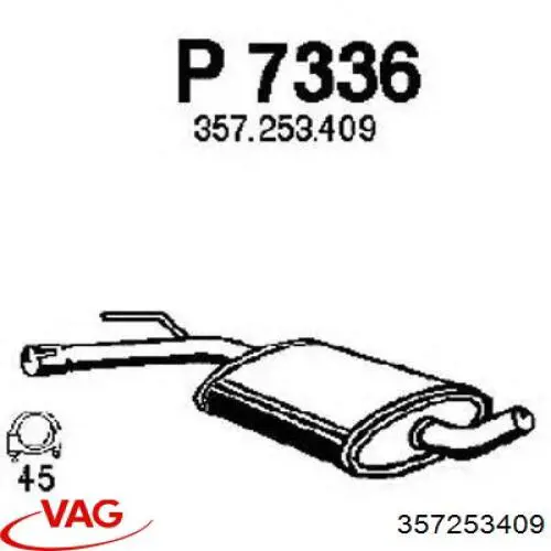 Глушитель, центральная часть Bosal 233481 цена, от 37.25 USD