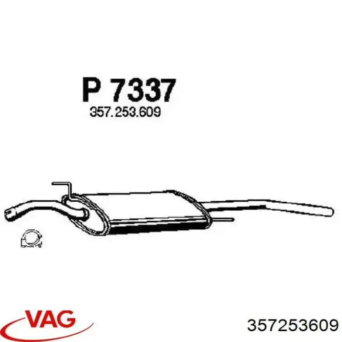 Выхлоп задний VAG 357253609 цена, от 54.65 USD