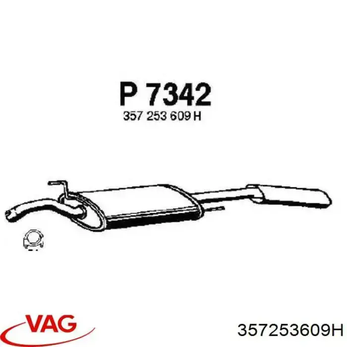 Выхлоп задний VAG 357253609H цена, от 52.67 USD