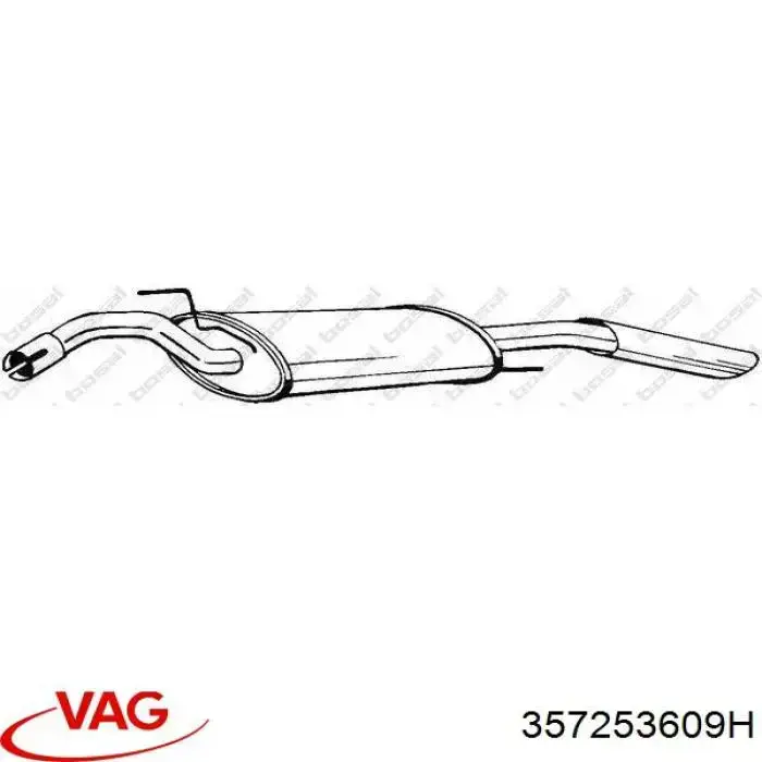 Купить 357253609H VAG Глушитель задний