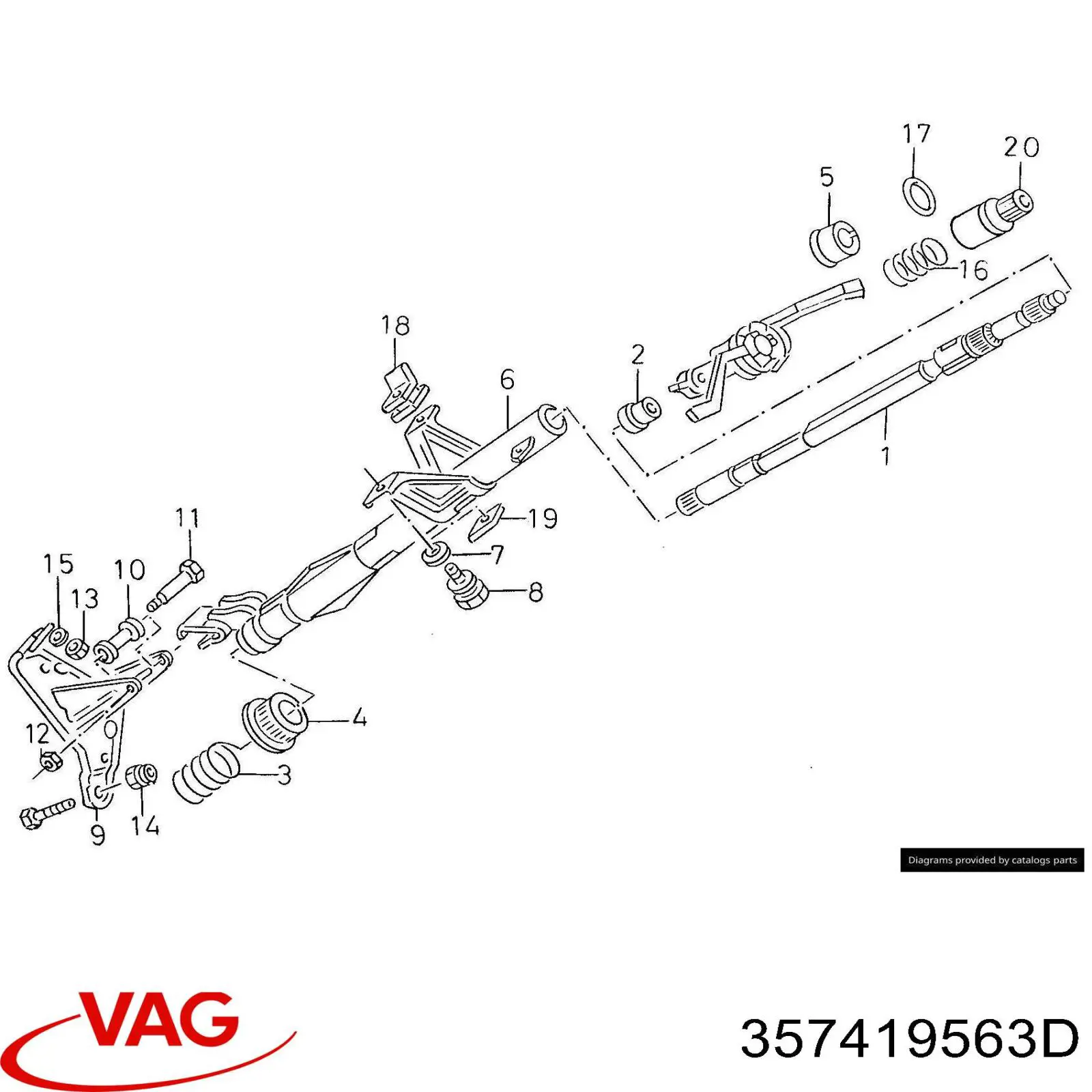 357419563D VAG Колонка рулевого управления