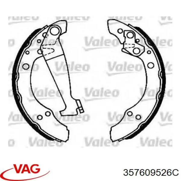 Задние барабанные колодки 357609526C VAG