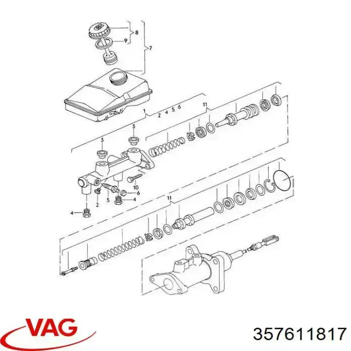 Ремкомплект главного тормозного цилиндра VAG 357611817