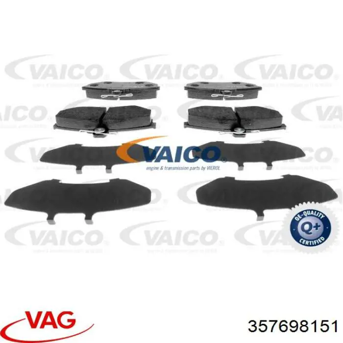 Купить 357698151 VAG Колодки тормозные
