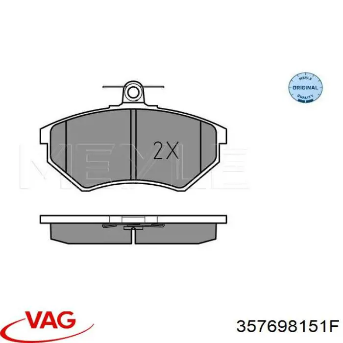 Передние тормозные колодки 357698151F VAG