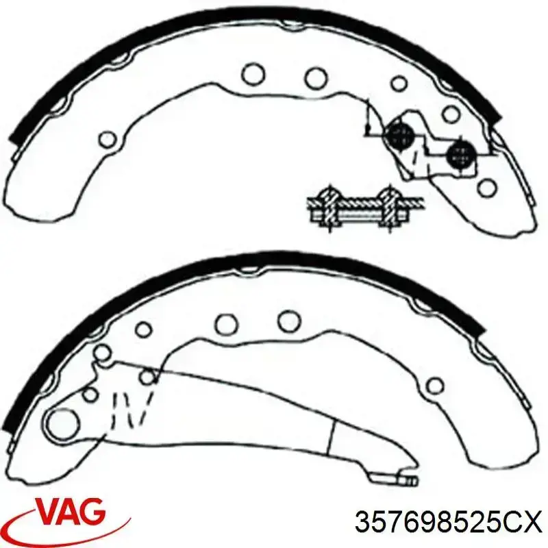 357698525CX VAG Барабанные тормозные колодки