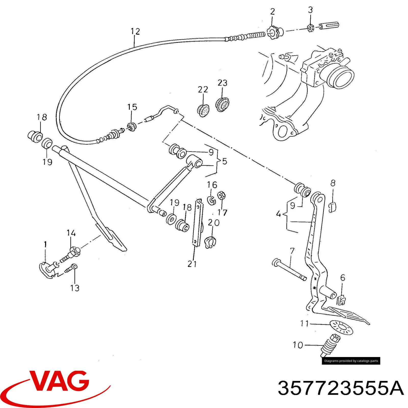 Трос газа 357723555A VAG