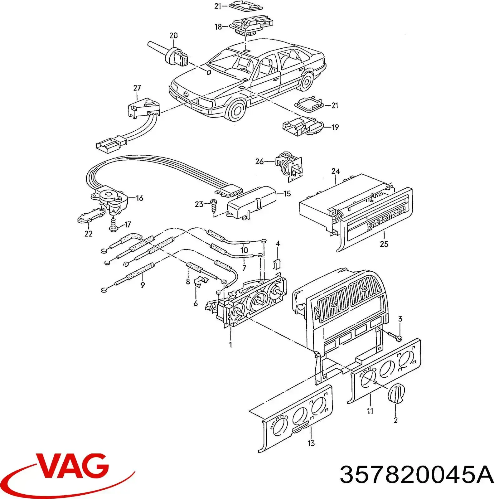 Блок управления кондиционером 357820045 VAG