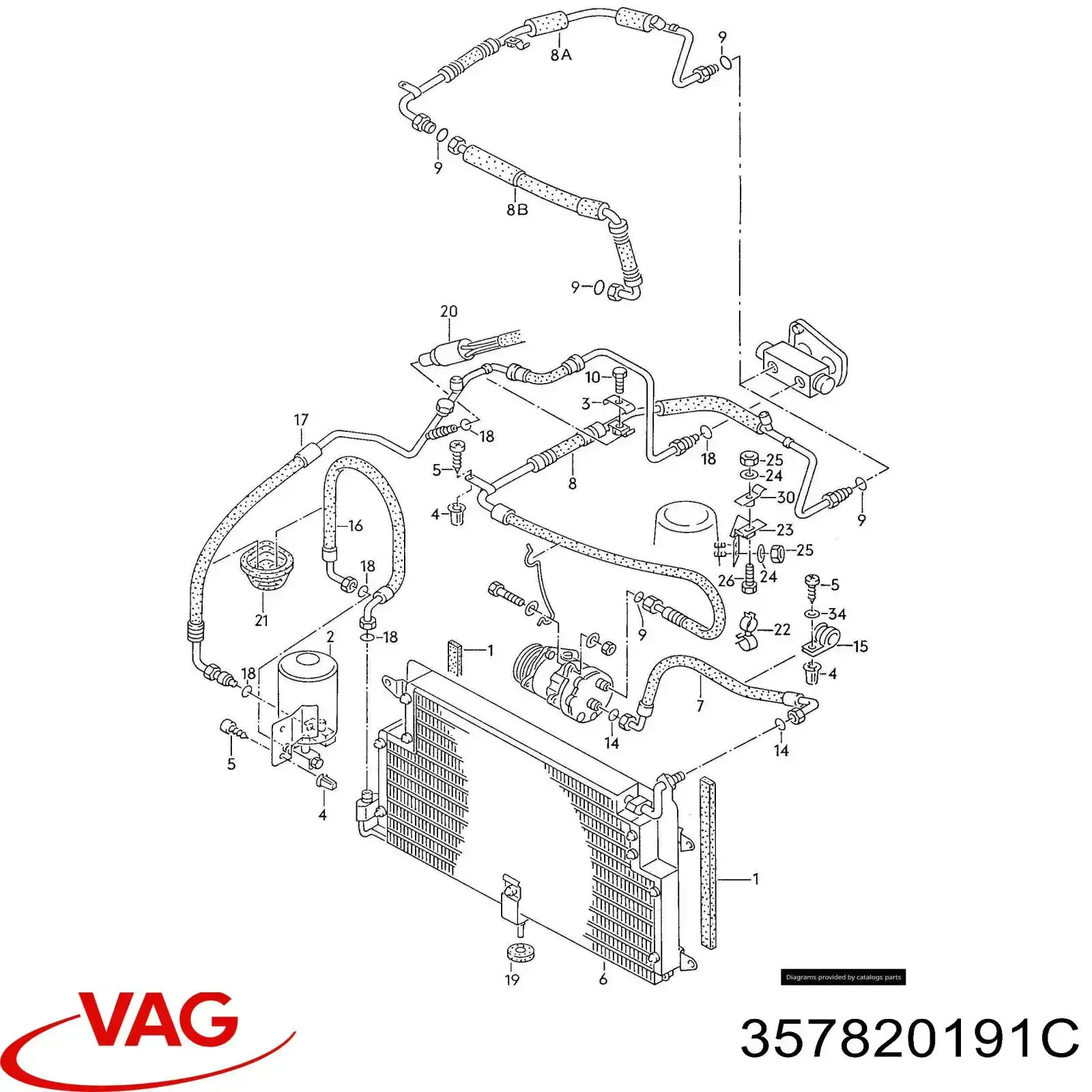 Осушитель кондиционера 357820191C VAG