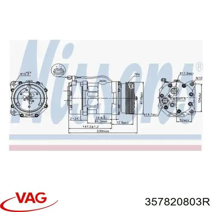 Купить 357820803R VAG Компрессор климатической установки