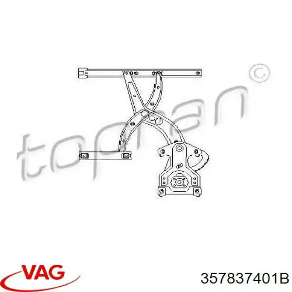 Механизм стеклоподъемника двери передней левой 357837401B VAG