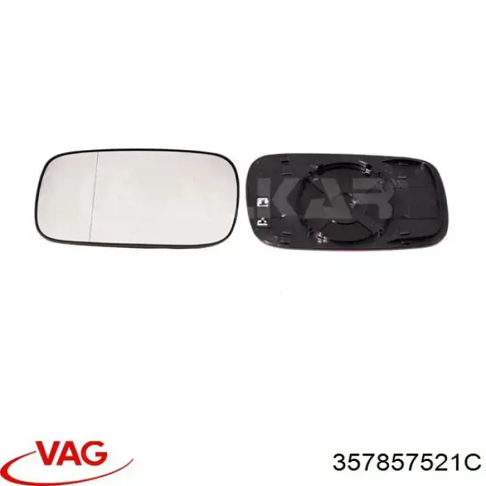 Стекло левого зеркала заднего вида 357857521C VAG