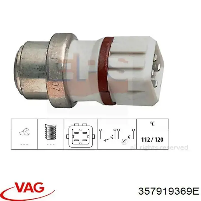 Датчик вентилятора радиатора VAG 357919369E