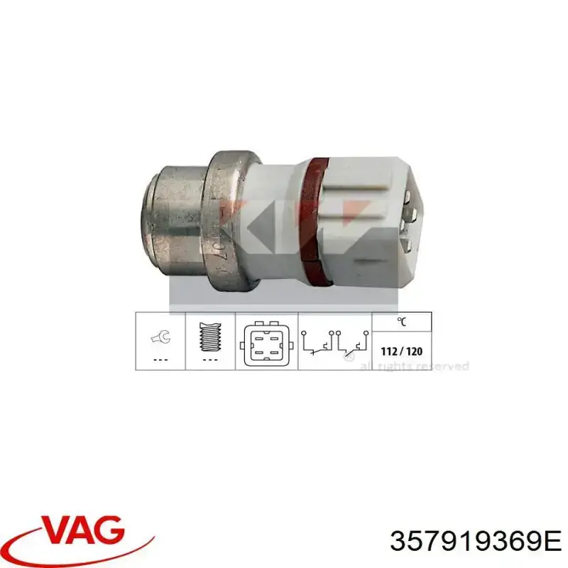 Датчик температуры радиатора VAG 357919369E цена, от 5.92 USD