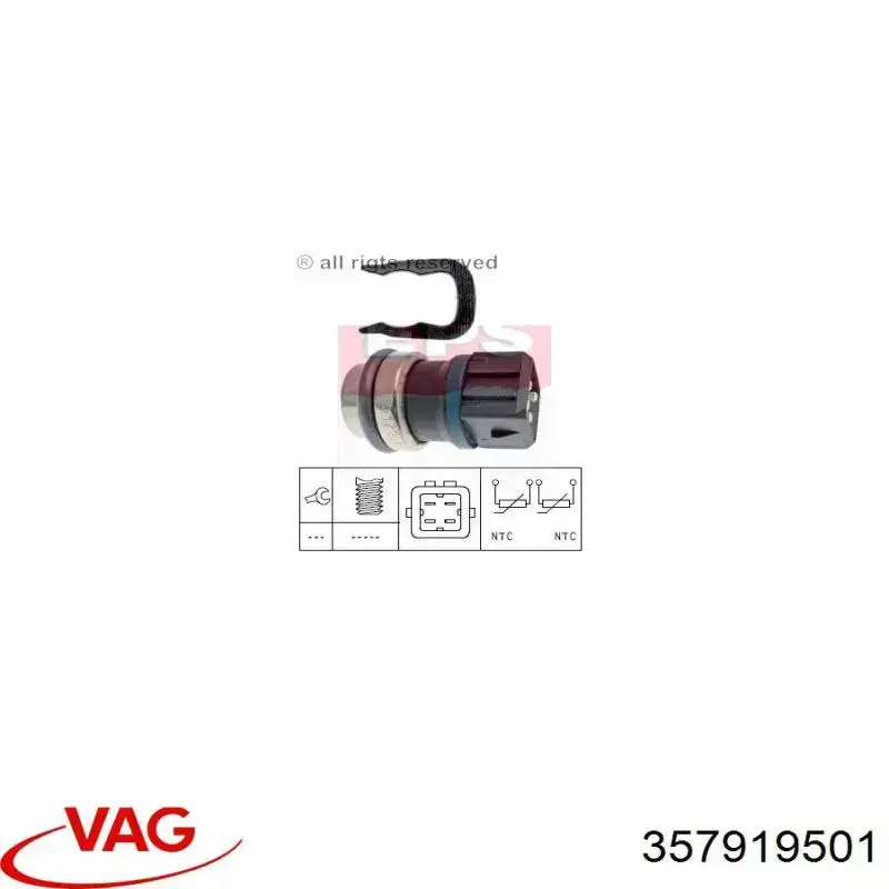 Датчик указателя температуры охлаждающей жидкости VAG 357919501 цена, от 5.33 USD