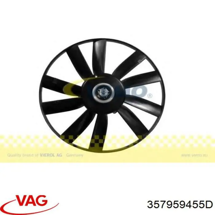 357959455D VAG электровентилятор охлаждения в сборе (мотор+крыльчатка)