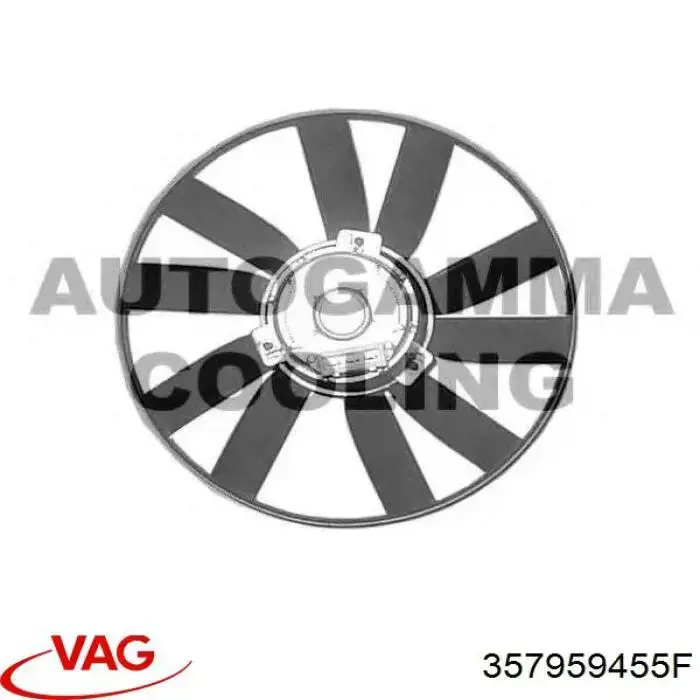 357959455F VAG электровентилятор охлаждения в сборе (мотор+крыльчатка)