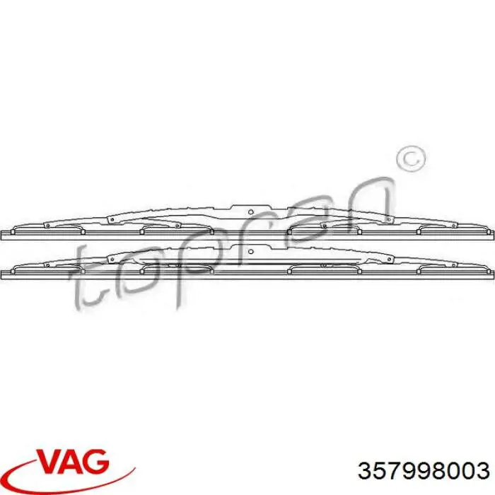 357998003 VAG щетка-дворник лобового стекла, комплект из 2 шт.