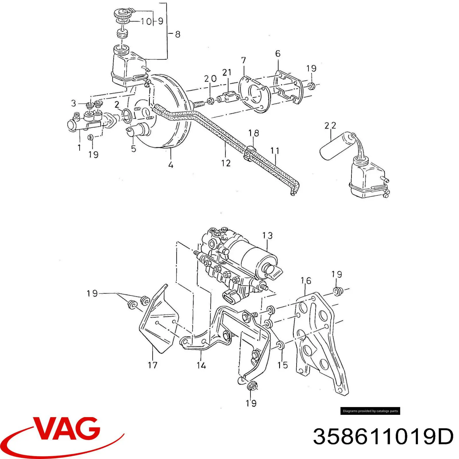 358611019D VAG Цилиндр тормозной, главный
