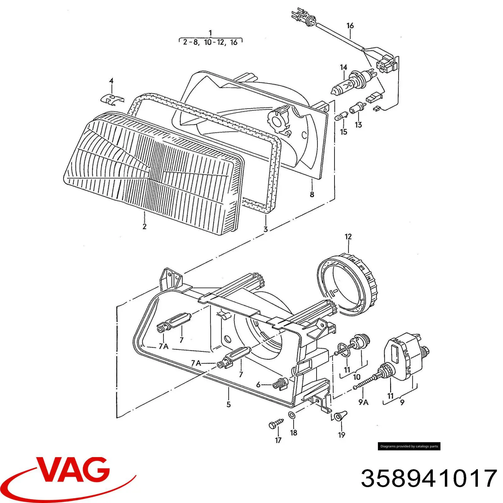 358941017 VAG Фара