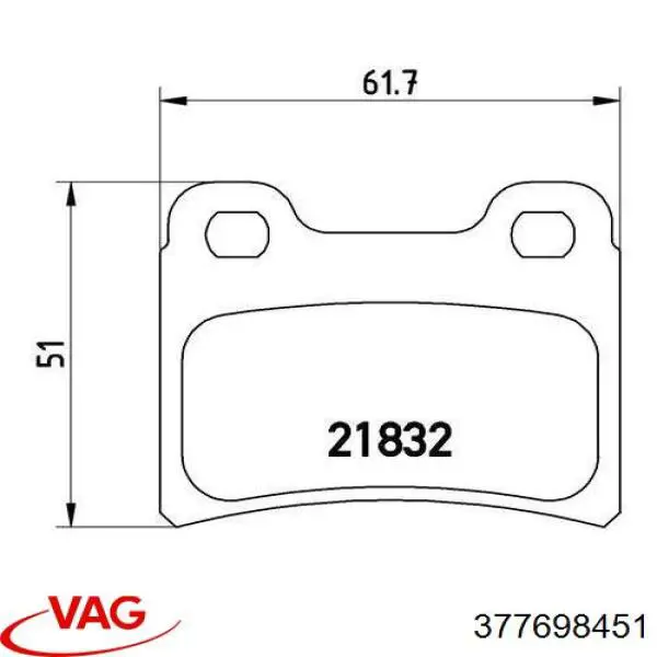 Купить 377698451 VAG Колодки тормозные задние, дисковые