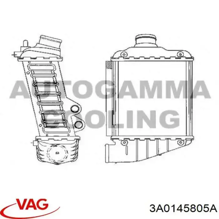 3A0145805A VAG radiador de intercooler