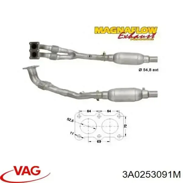 Купить 3A0253091M VAG Приёмная труба