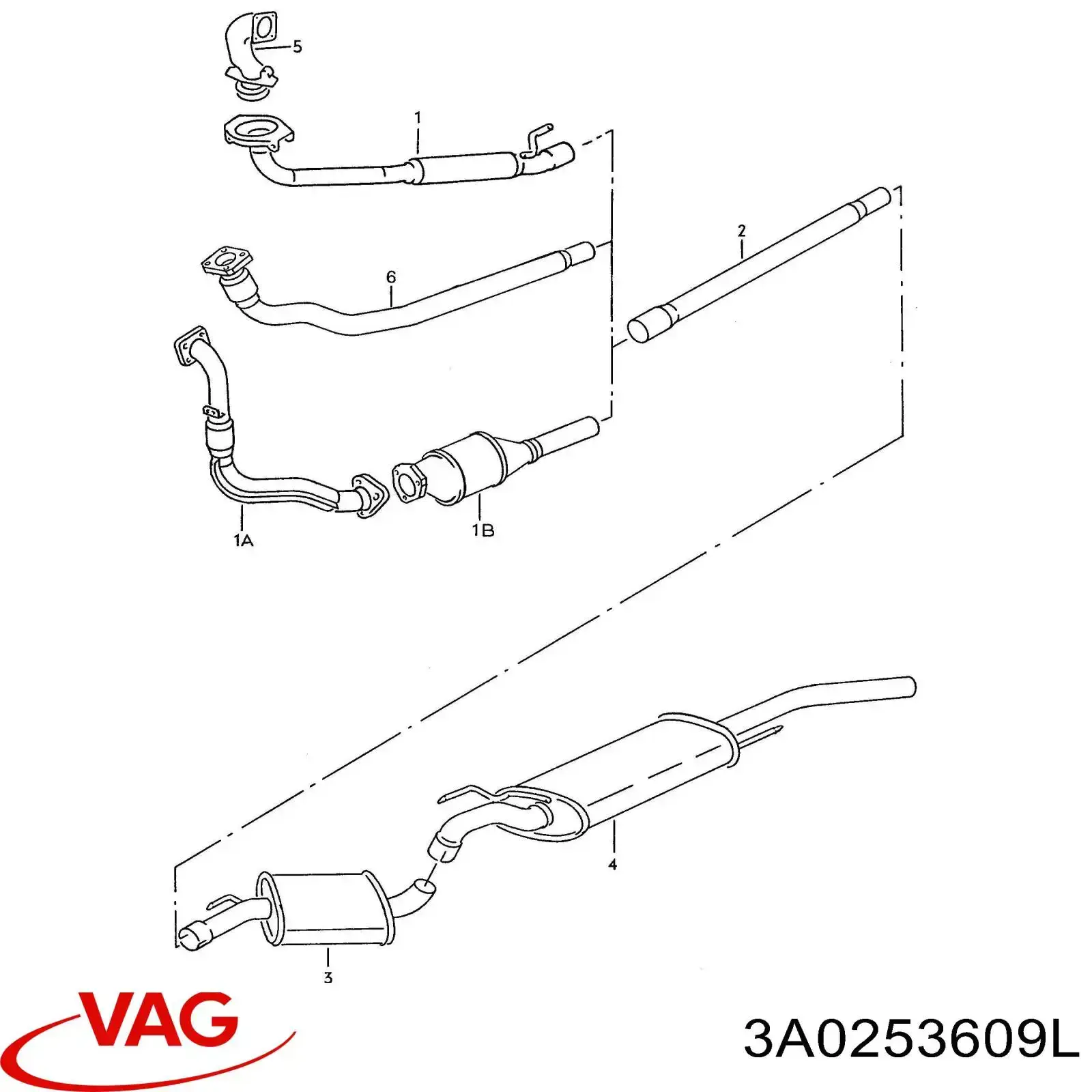 Купить 3A0253609L VAG Глушитель задний