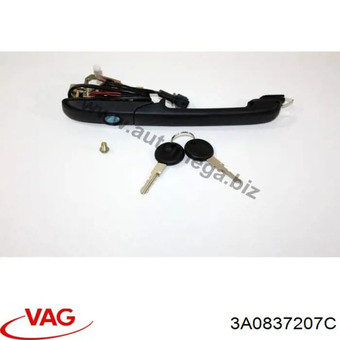 Ручка передней двери наружная, левая VAG 3A0837207C