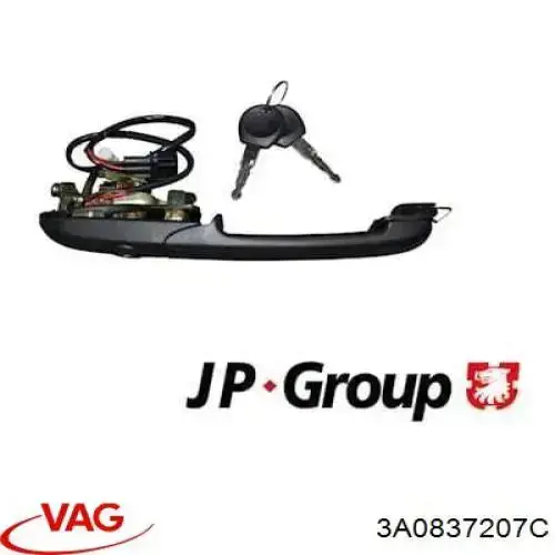 Купить 3A0837207C VAG Ручка двери передней наружная левая