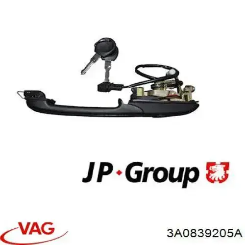Ручка двери задней наружная левая 3A0839205A VAG