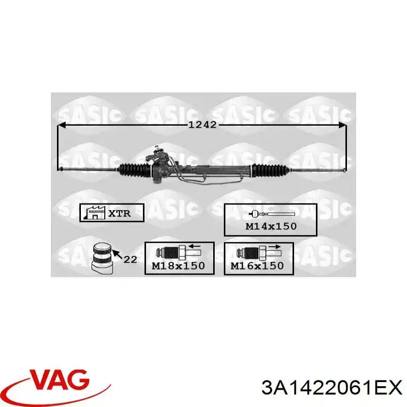 Рулевая рейка 3A1422061EX VAG