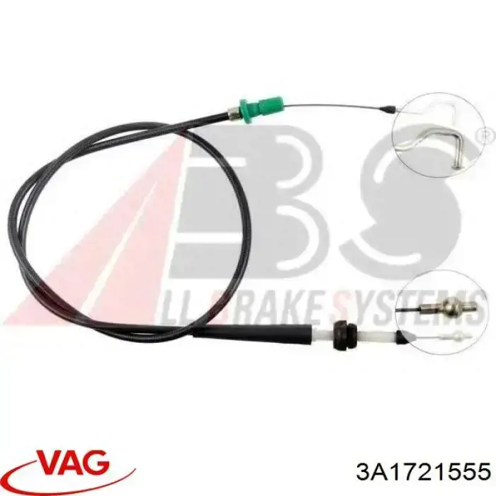 3a1721555 VAG cabo/pedal de gás (de acelerador)