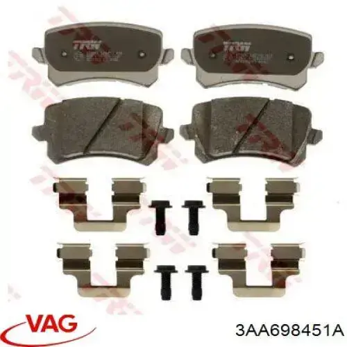 Колодки дисковые  VAG 3AA698451A цена, от 30.72 USD